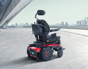 Hyperreal wheelchair in urban area
